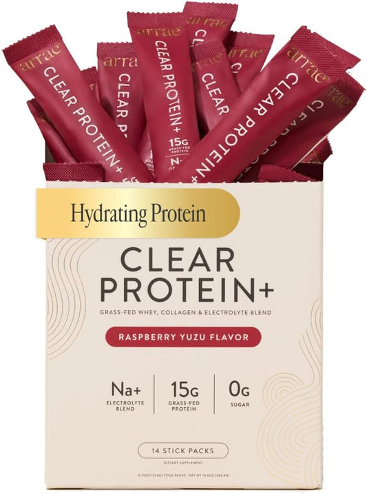 Clear Protein Powder, 15g Collagen & Whey with Electrolytes, 14 Packets