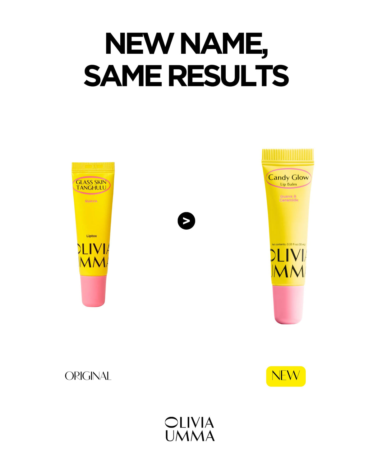 OLIVIAUMMA Candy Glow Lip Balm Guava - Sheer Pink Tint Hydrating Lip Balm with Ceramide, Shea Butter & Macadamia Seed Oil - High-Shine, Non-Sticky Lip Moisturizer for Softer, Smoother Lips - 10ml