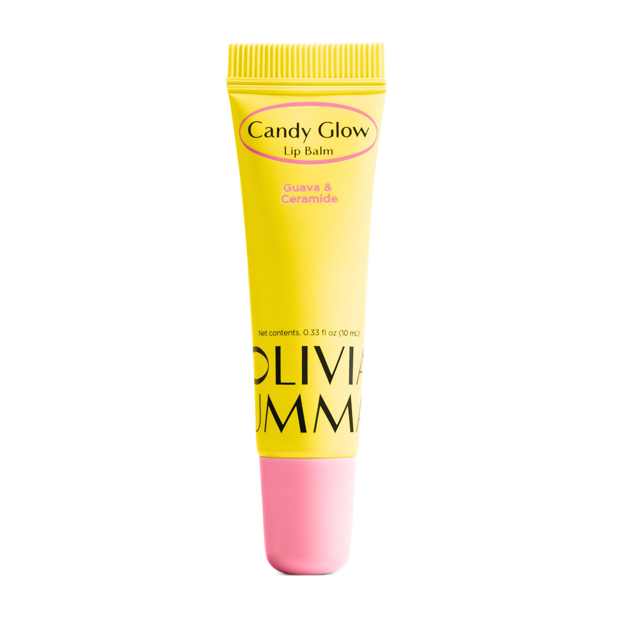 OLIVIAUMMA Candy Glow Lip Balm Guava - Sheer Pink Tint Hydrating Lip Balm with Ceramide, Shea Butter & Macadamia Seed Oil - High-Shine, Non-Sticky Lip Moisturizer for Softer, Smoother Lips - 10ml