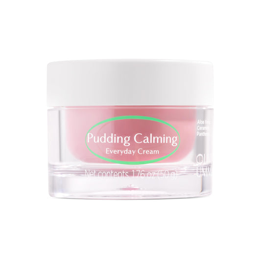 OLIVIAUMMA Pudding Calming Everyday Face Cream - Korean Moisturizer with Ceramide, Centella Asiatica & Aloe Vera for Skin Repair - Barrier Support & Hydration for Normal, Combination & Oily Skin - 50g