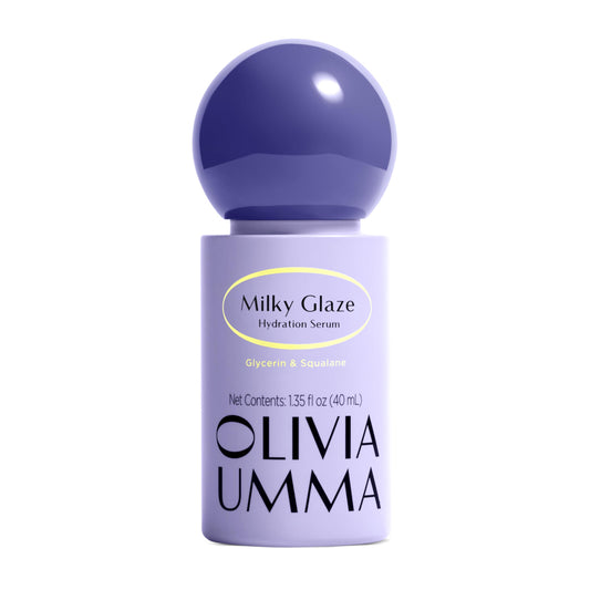 OLIVIAUMMA Milky Glaze Hydration Serum - Moisturizing Facial Serum with Squalane, Glycerin & Camellia Seed Oil - Hydrating Face Serum for Dewy Glow & Primer-Like Finish - 40ml