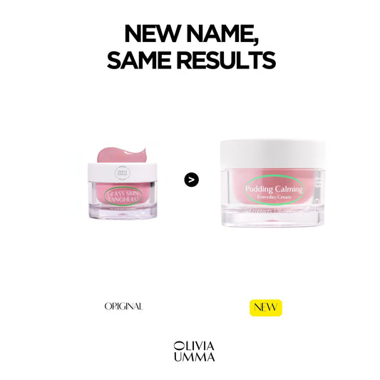 OLIVIAUMMA Pudding Calming Everyday Face Cream - Korean Moisturizer with Ceramide, Centella Asiatica & Aloe Vera for Skin Repair - Barrier Support & Hydration for Normal, Combination & Oily Skin - 50g