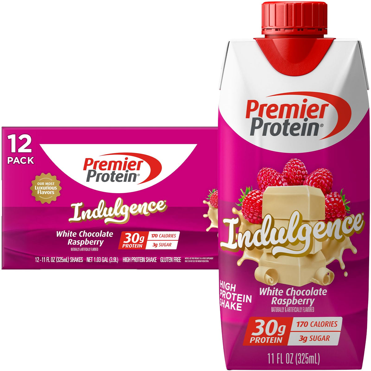 Premier Protein INDULGENCE 30g Shake, Decadent Dark Chocolate, 12 Pack
