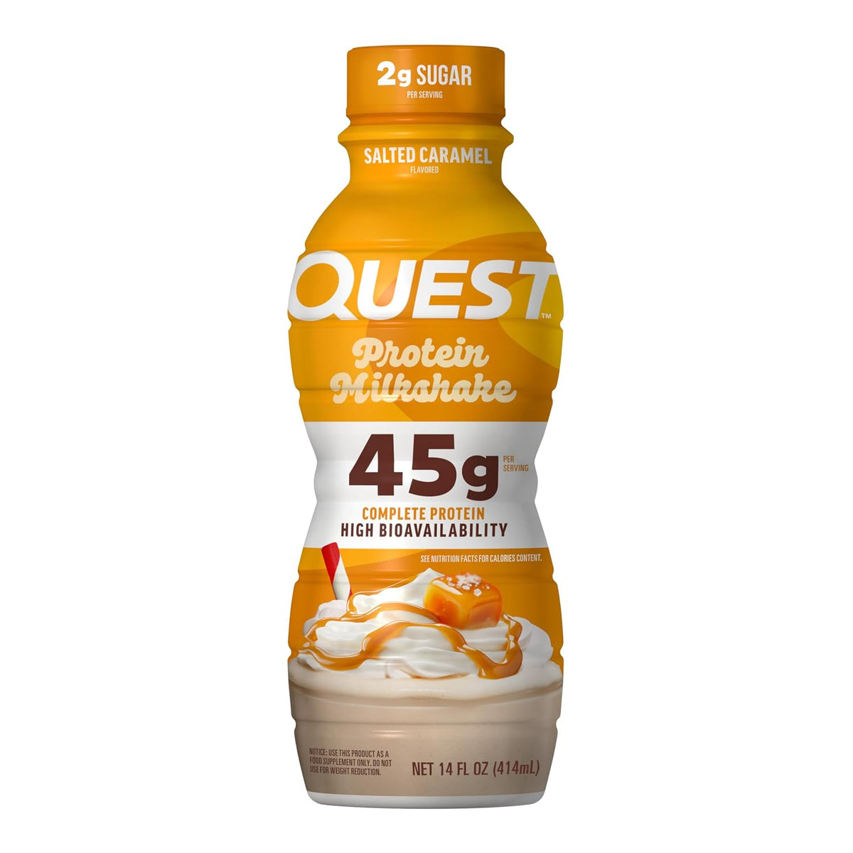 Quest Nutrition Vanilla Protein Shake, 45g Protein, 2g Sugar, 3g Net Carbs, Ready to Drink, Gluten Free, 12 Count