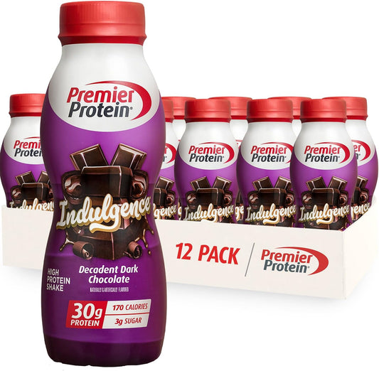 Premier Protein INDULGENCE 30g Shake, Decadent Dark Chocolate, 12 Pack
