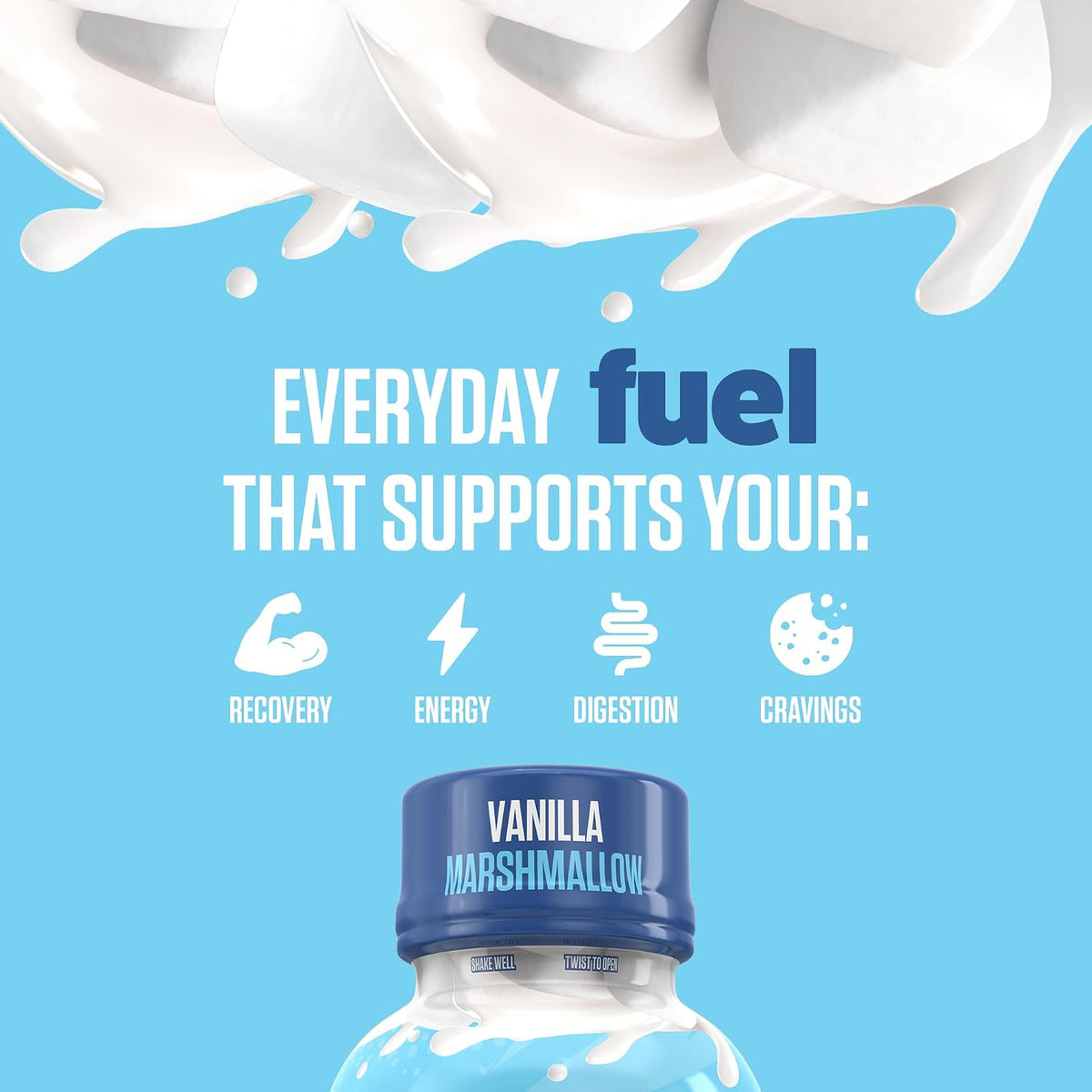 RYSE Protein Shake - Vanilla Marshmallow - 30g Protein Ready to Drink - 160 Calories, Zero Added Sugar, Gluten Free - Smooth & Delicious Nostalgic Flavors - 12 Fl Oz (12 Pack)