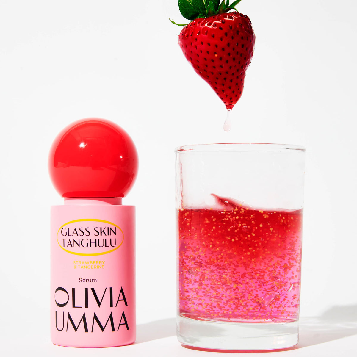 OLIVIAUMMA Glass Skin Tanghulu Strawberry & Tangerine Serum – Anti Aging Korean Face Serum with Niacinamide & Vitamin C, B, A, E – Brightening & Hydrating Korean Skin Care for Face – 40ml