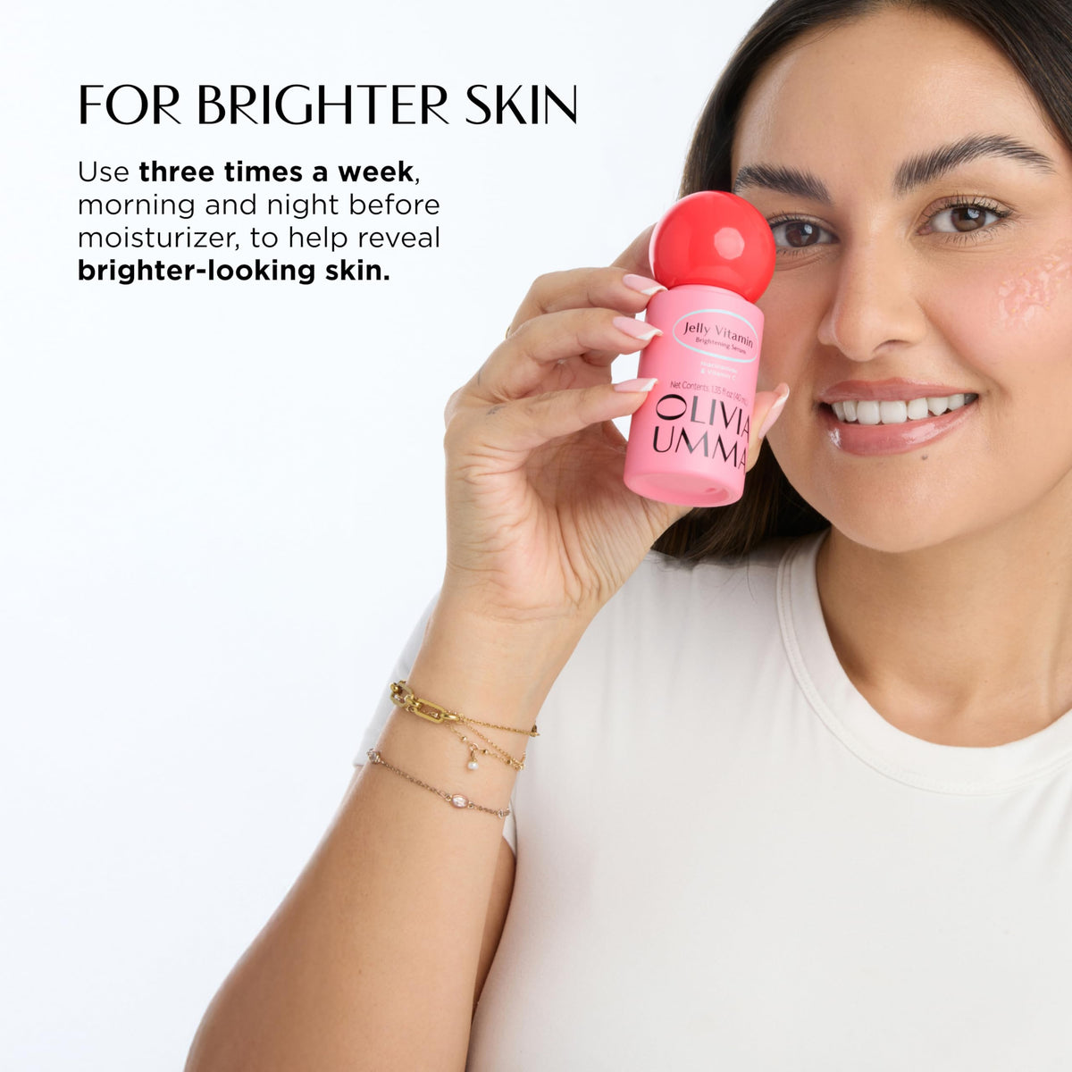 OLIVIAUMMA Jelly Brightening Serum with Vitamin C & Niacinamide - Korean Face Serum with Tangerine - Visibly Brightens, Supports Collagen & Evens Skin Tone - Face Serum for Dull, Uneven Skin - 40ml