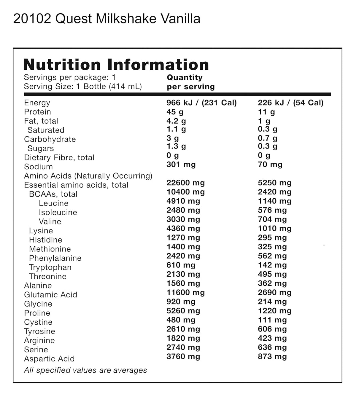 Quest Nutrition Vanilla Protein Shake, 45g Protein, 2g Sugar, 3g Net Carbs, Ready to Drink, Gluten Free, 12 Count