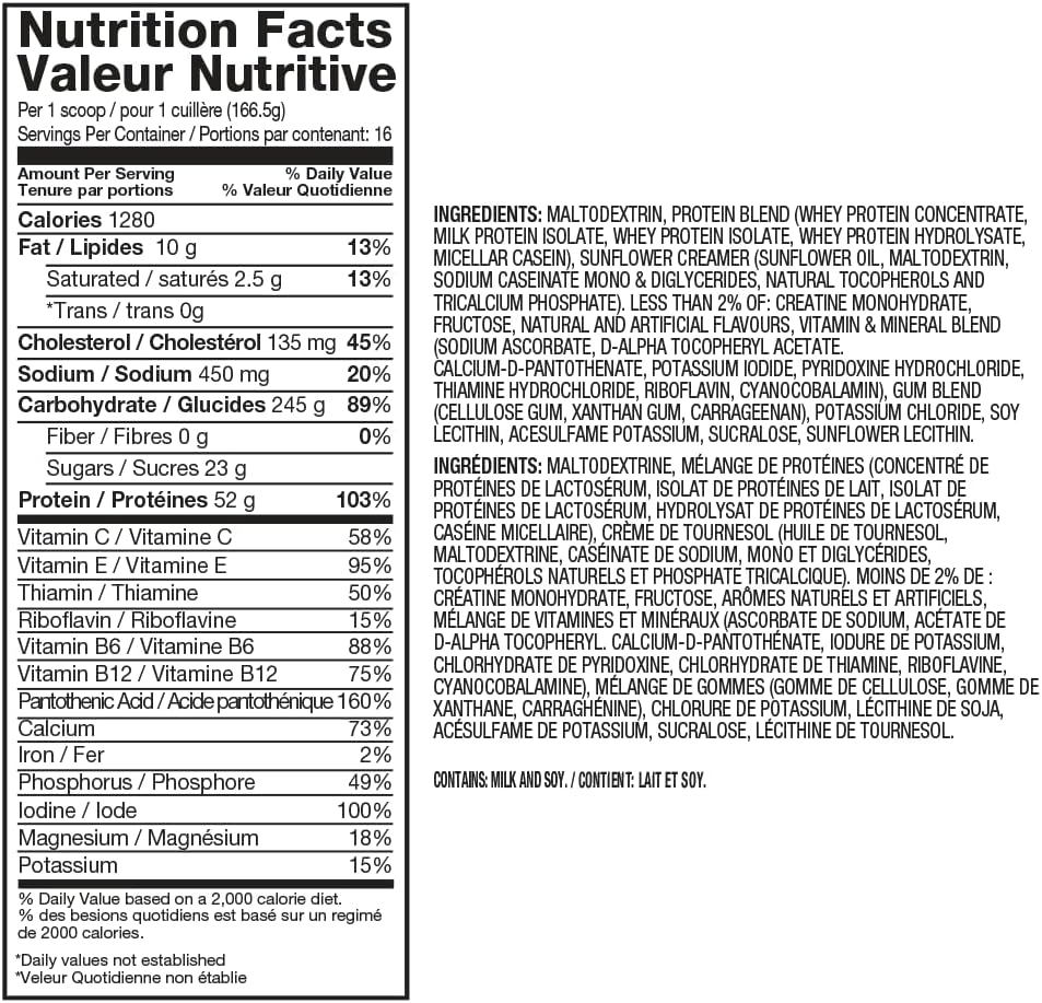Dymatize Super Mass Gainer Protein Powder, 1290 Calories & 52g Protein, Mixes Easily, Tastes Delicious, Fruity Pebbles, 6 Pound (8 Servings)