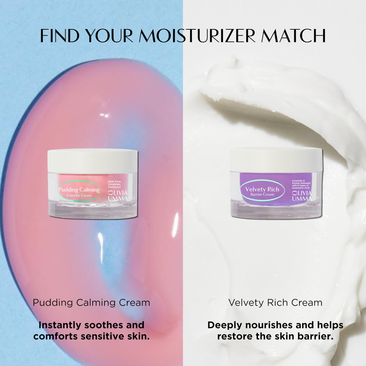 OLIVIAUMMA Velvety Rich Barrier Cream - Hydrating Face Cream with 6 Types of Hyaluronic Acid, Ceramide NP & Centella Asiatica - Nourishing & Firming Moisturizer Cream for All Skin Types - 50g