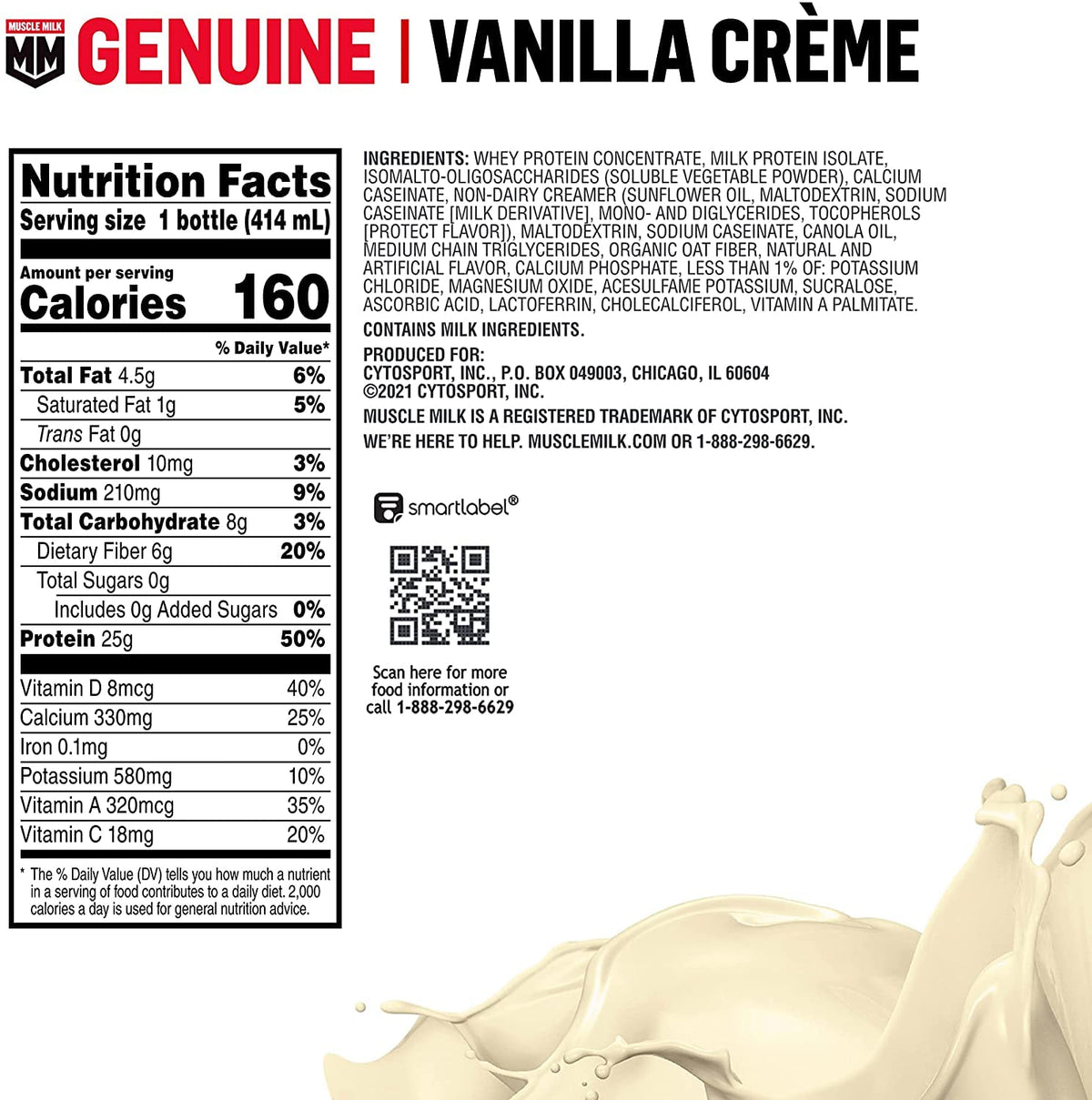 Muscle Milk Genuine Protein Shake, Strawberries 'N Crème, 25g Protein, 14 Fl Oz, 12 Pack