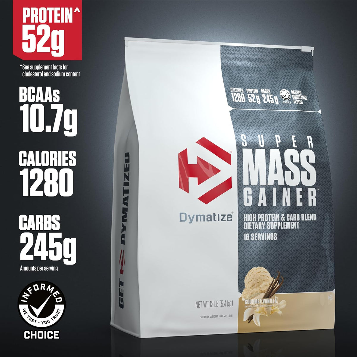 Dymatize Super Mass Gainer Protein Powder, 1290 Calories & 52g Protein, Mixes Easily, Tastes Delicious, Fruity Pebbles, 6 Pound (8 Servings)