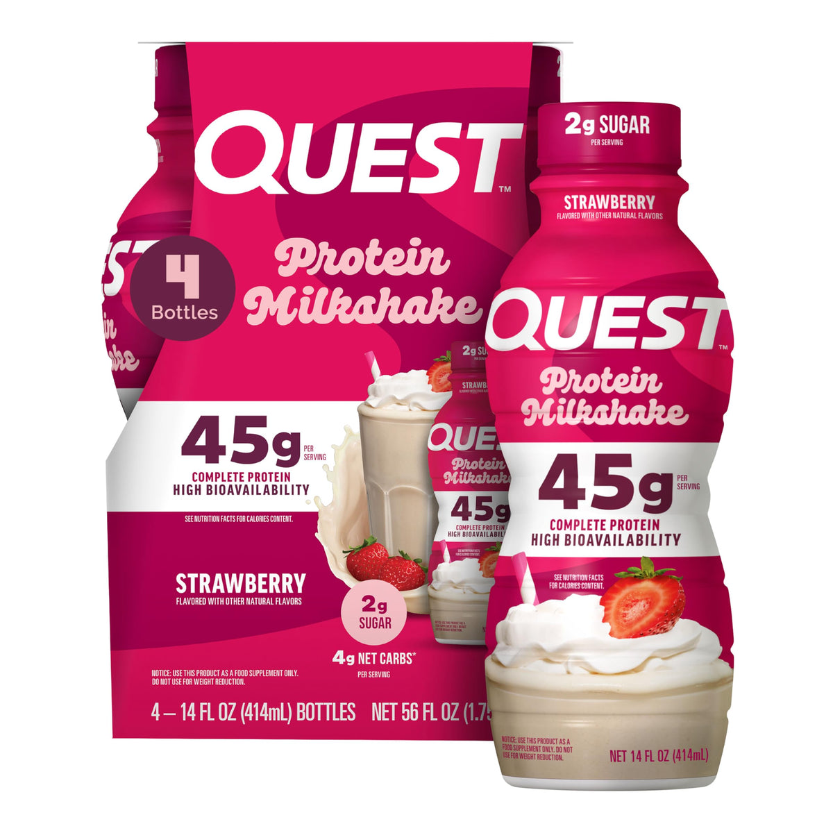 Quest Nutrition Salted Caramel Flavored High Protein Shake, 45g Protein, 2g Sugar, 2g Net Carbs, Ready to Drink, Gluten Free, 12 Count