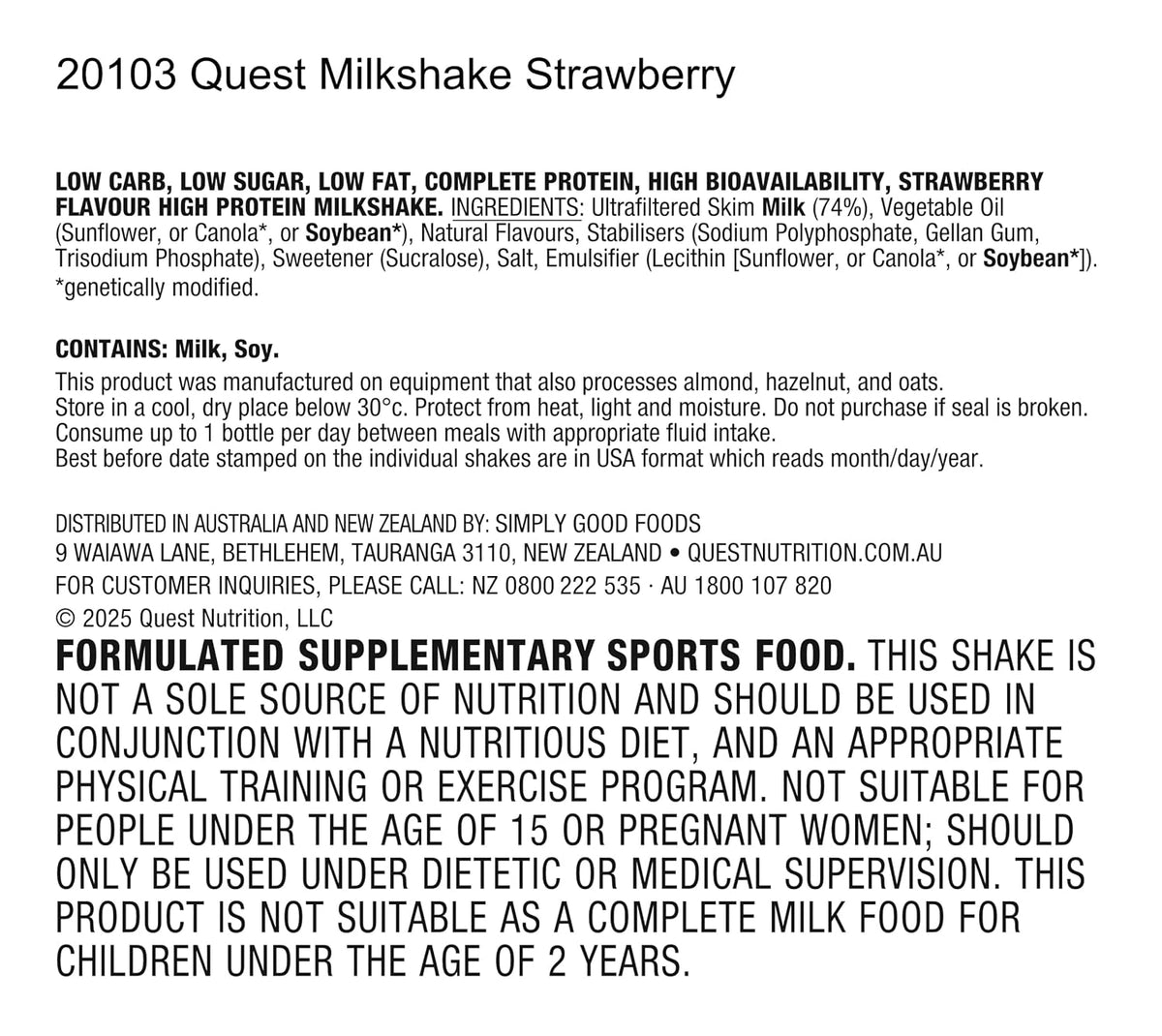 Quest Nutrition Vanilla Protein Shake, 45g Protein, 2g Sugar, 3g Net Carbs, Ready to Drink, Gluten Free, 12 Count