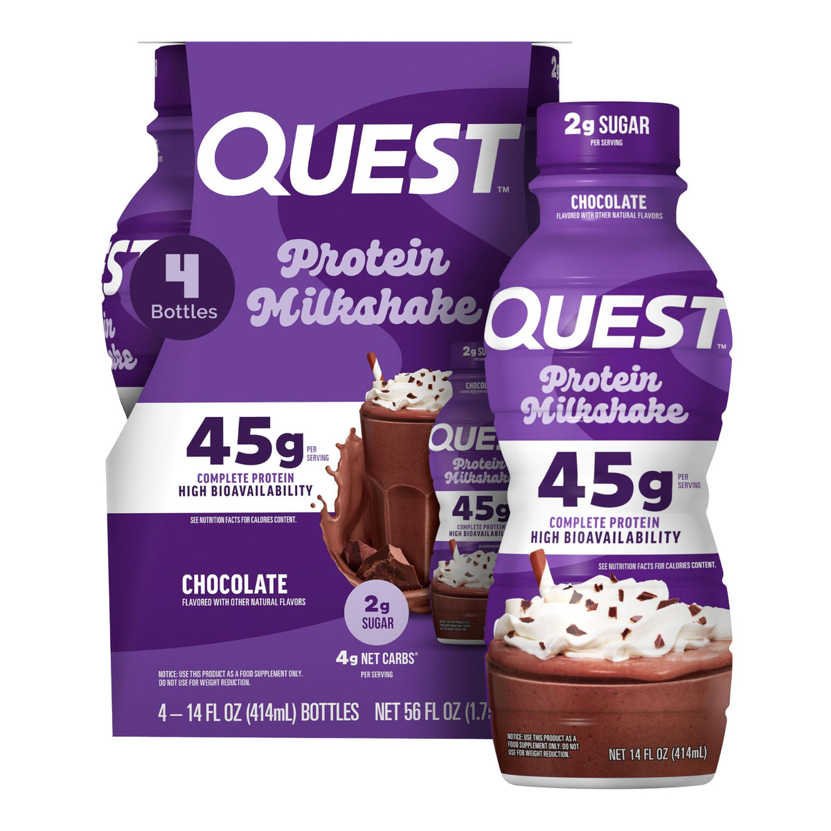 Quest Nutrition Salted Caramel Flavored High Protein Shake, 45g Protein, 2g Sugar, 2g Net Carbs, Ready to Drink, Gluten Free, 12 Count