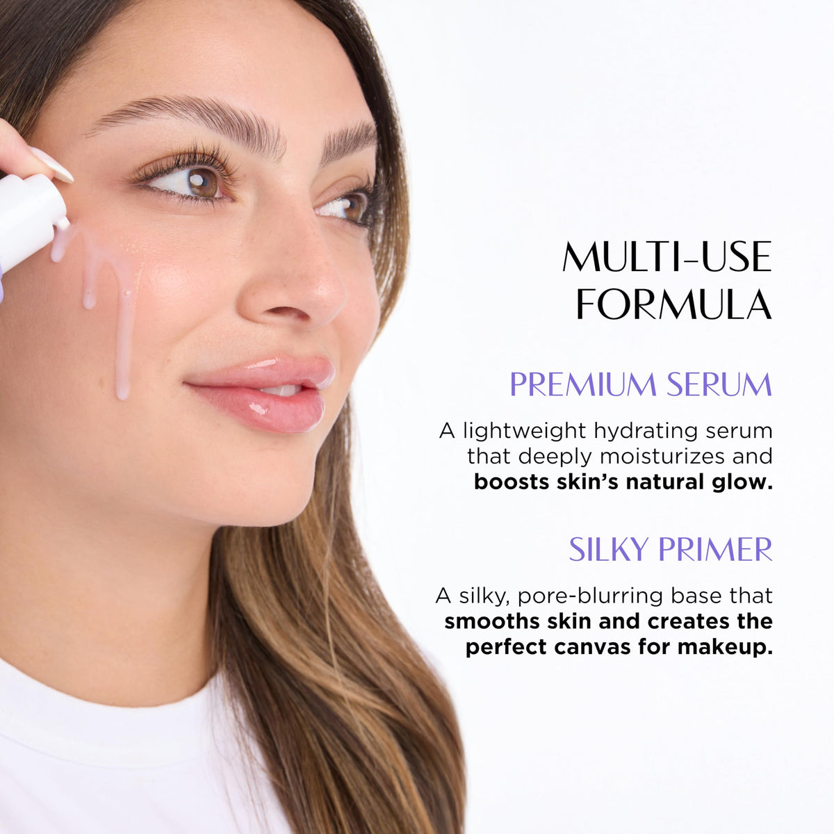 OLIVIAUMMA Milky Glaze Hydration Serum - Moisturizing Facial Serum with Squalane, Glycerin & Camellia Seed Oil - Hydrating Face Serum for Dewy Glow & Primer-Like Finish - 40ml