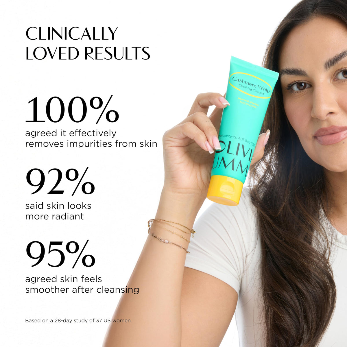 OLIVIAUMMA Cashmere Whip Clarifying Cleanser - Soft Whipped Textured Korean Face Wash - Korean Cleanser with Heartleaf for Glass Skin Glow, Deep Cleansing & Gentle Daily Exfoliation, 120ml