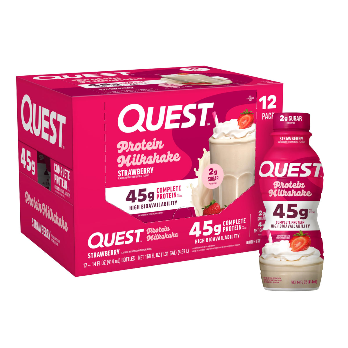 Quest Nutrition Salted Caramel Flavored High Protein Shake, 45g Protein, 2g Sugar, 2g Net Carbs, Ready to Drink, Gluten Free, 12 Count