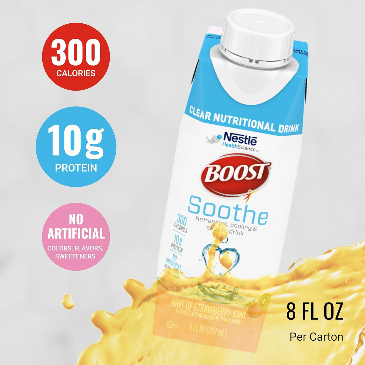 BOOST Soothe Clear Nutritional Drink, Hint of Strawberry Kiwi Flavor, 24 pk
