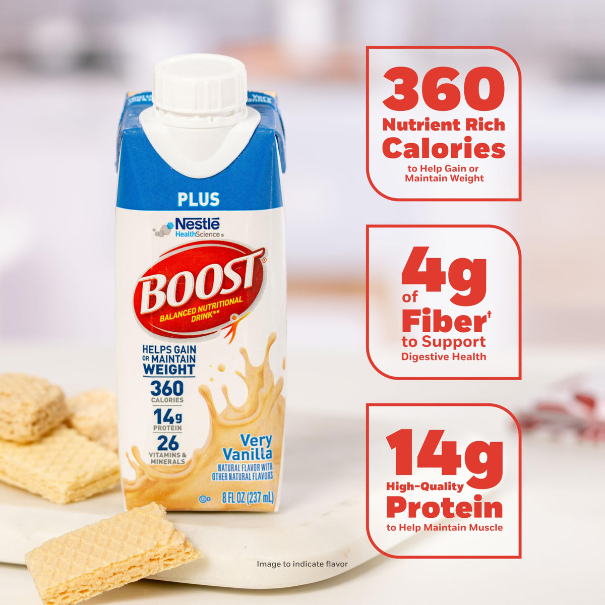 BOOST Plus Nutritional Drink, Rich Chocolate, 8 fl oz (Pack of 24)