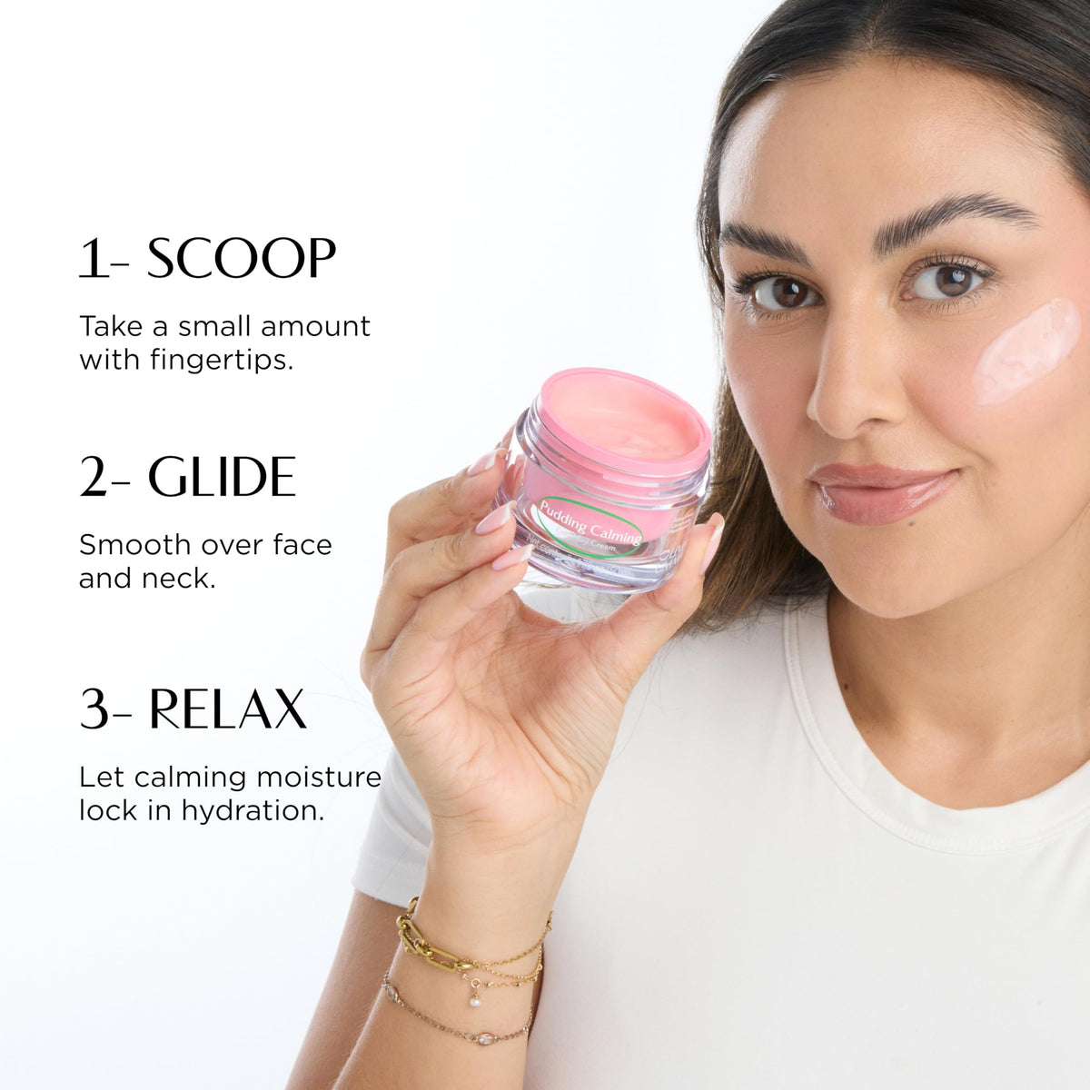 OLIVIAUMMA Pudding Calming Everyday Face Cream - Korean Moisturizer with Ceramide, Centella Asiatica & Aloe Vera for Skin Repair - Barrier Support & Hydration for Normal, Combination & Oily Skin - 50g