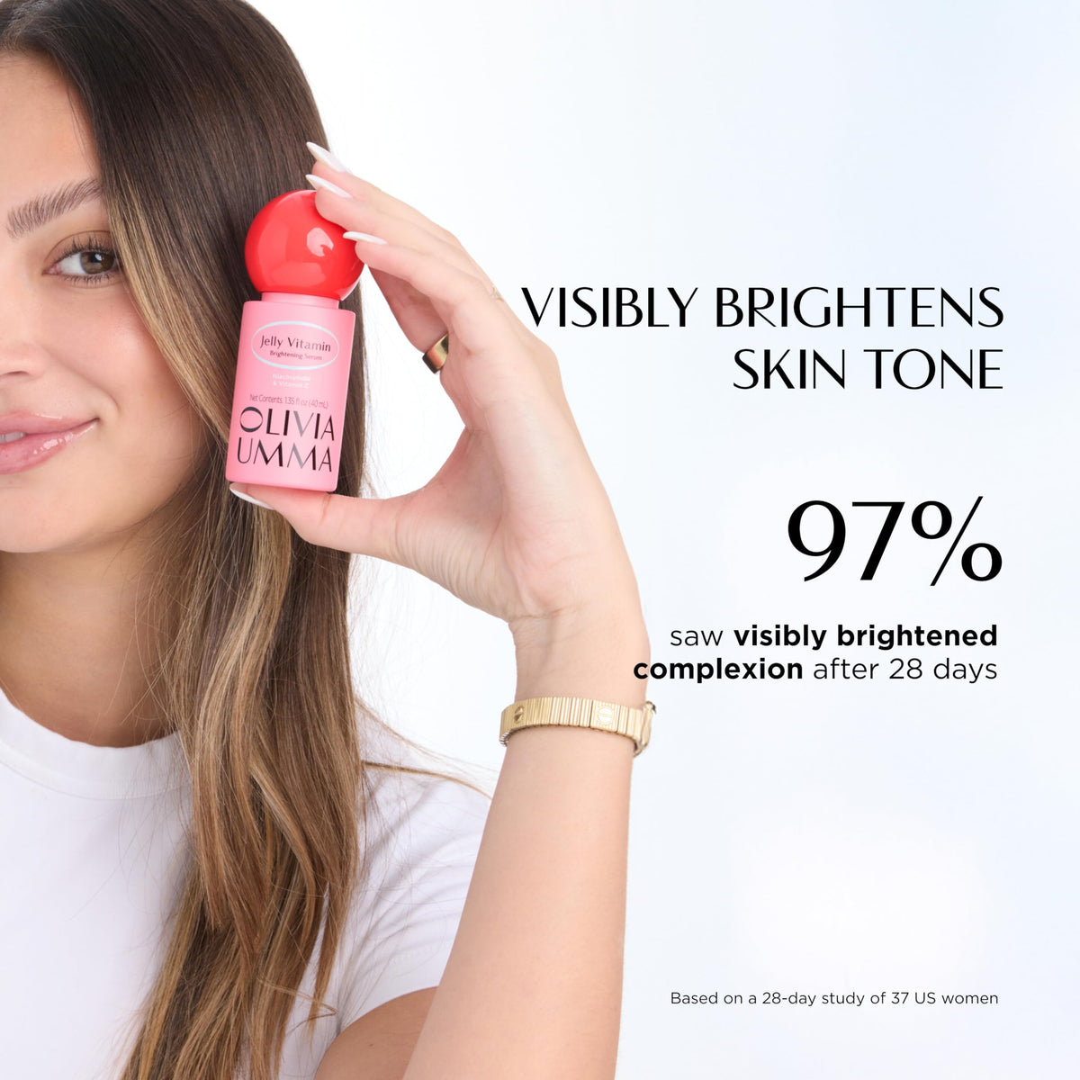 OLIVIAUMMA Jelly Brightening Serum with Vitamin C & Niacinamide - Korean Face Serum with Tangerine - Visibly Brightens, Supports Collagen & Evens Skin Tone - Face Serum for Dull, Uneven Skin - 40ml