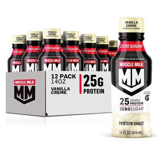 Muscle Milk Genuine Protein Shake, Strawberries 'N Crème, 25g Protein, 14 Fl Oz, 12 Pack