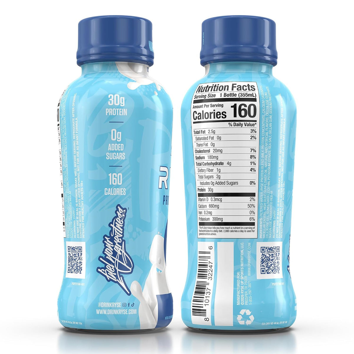 RYSE Protein Shake - Vanilla Marshmallow - 30g Protein Ready to Drink - 160 Calories, Zero Added Sugar, Gluten Free - Smooth & Delicious Nostalgic Flavors - 12 Fl Oz (12 Pack)