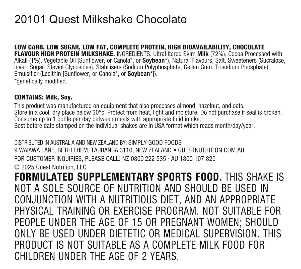 Quest Nutrition Vanilla Protein Shake, 45g Protein, 2g Sugar, 3g Net Carbs, Ready to Drink, Gluten Free, 12 Count