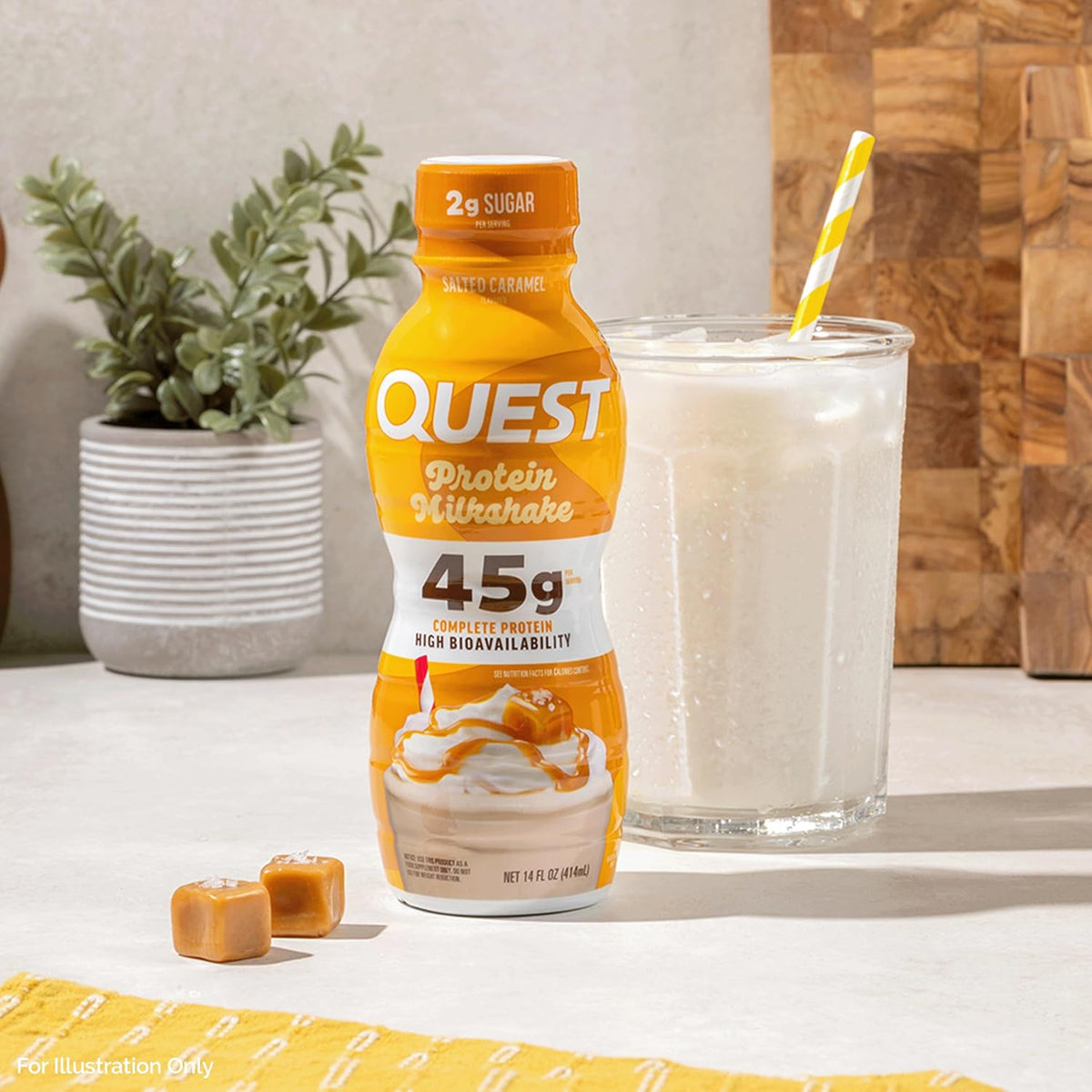 Quest Nutrition Salted Caramel Flavored High Protein Shake, 45g Protein, 2g Sugar, 2g Net Carbs, Ready to Drink, Gluten Free, 12 Count