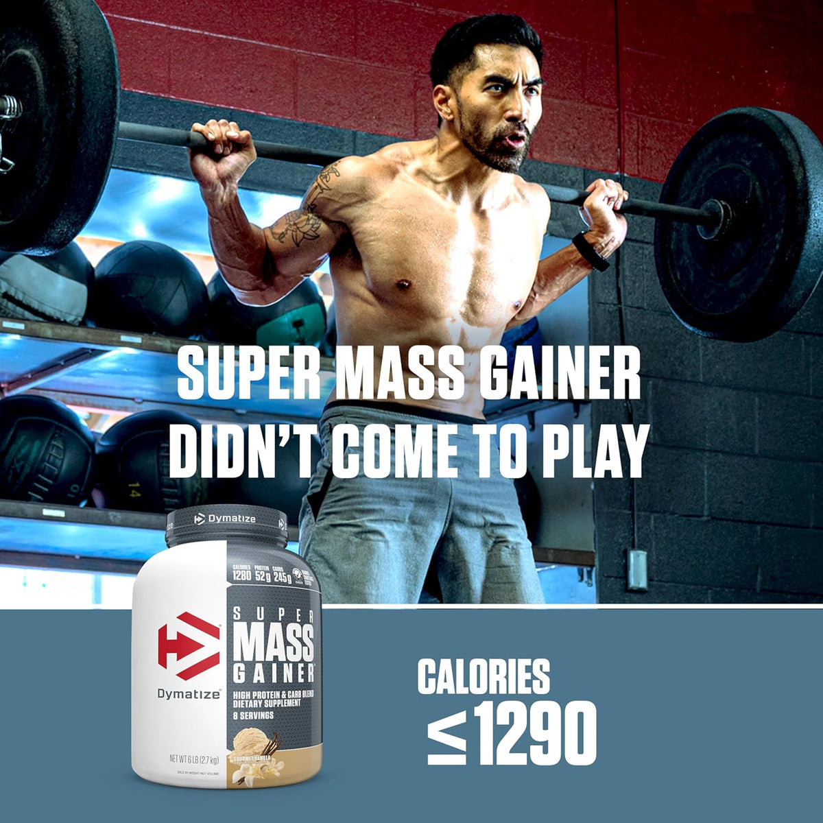 Dymatize Super Mass Gainer Protein Powder, 1290 Calories & 52g Protein, Mixes Easily, Tastes Delicious, Fruity Pebbles, 6 Pound (8 Servings)