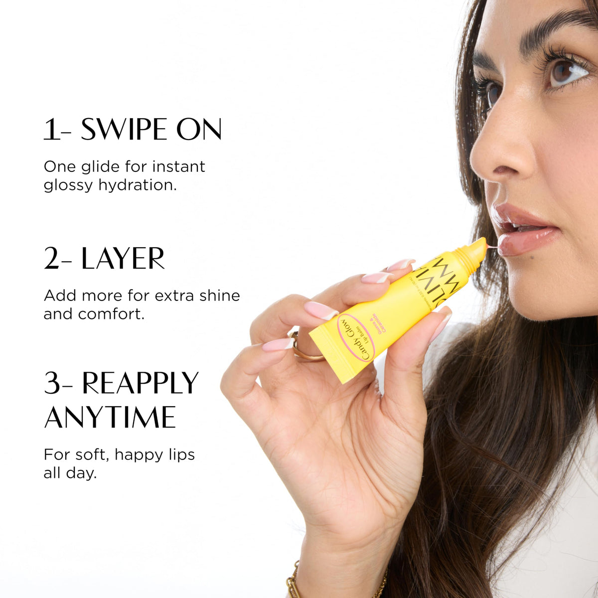 OLIVIAUMMA Candy Glow Lip Balm Guava - Sheer Pink Tint Hydrating Lip Balm with Ceramide, Shea Butter & Macadamia Seed Oil - High-Shine, Non-Sticky Lip Moisturizer for Softer, Smoother Lips - 10ml