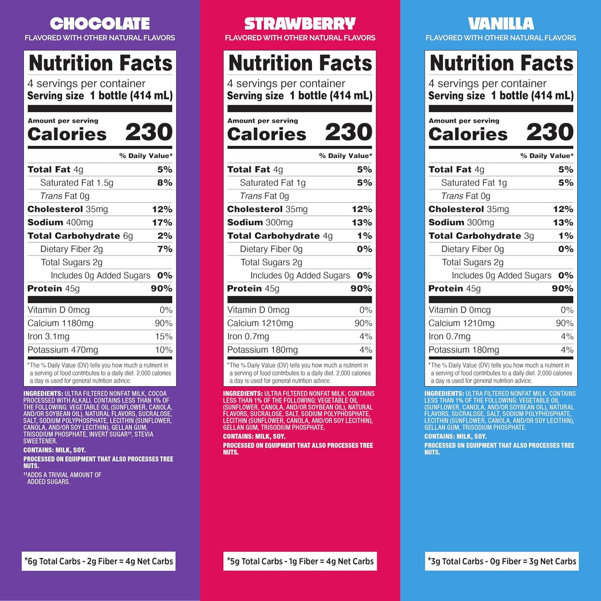 Quest Nutrition Vanilla Protein Shake, 45g Protein, 2g Sugar, 3g Net Carbs, Ready to Drink, Gluten Free, 12 Count